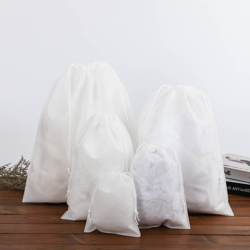 无纺布束口袋定做双抽绳鞋子包包收纳袋子环保定制logo防尘袋现货