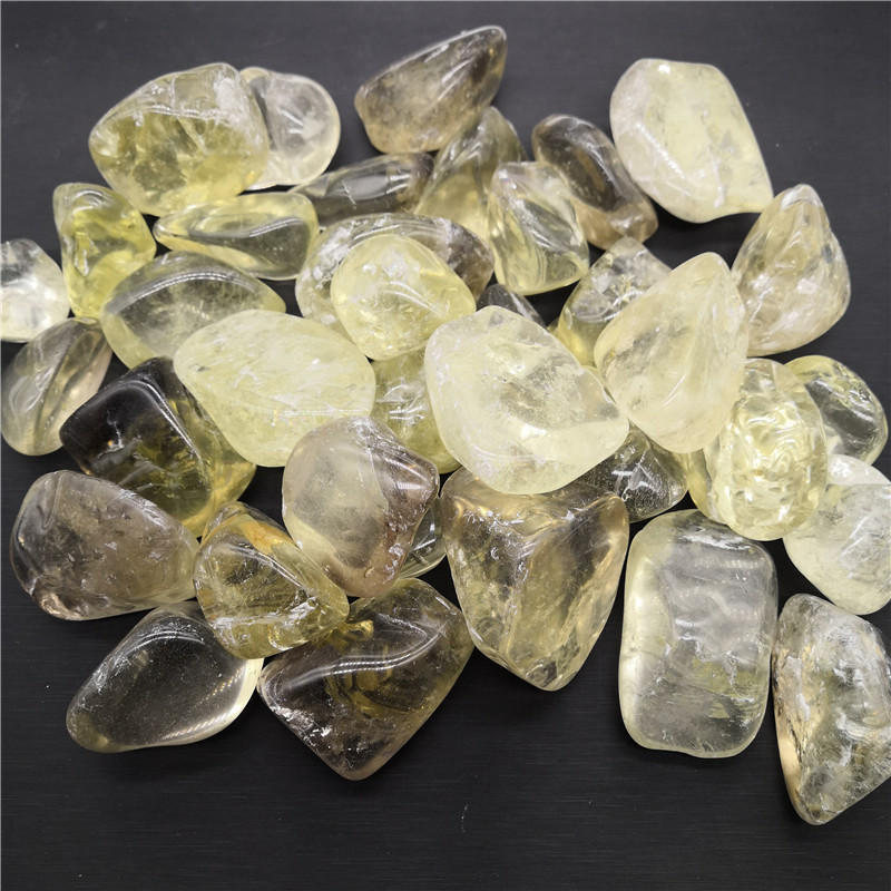 天然黄水晶碎石原石摆件矿物标本鱼缸花盆瓶造景装饰小石头大块