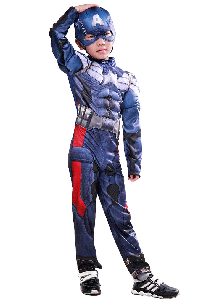 美国队长冬日战士儿童服装冬兵万圣节舞会生日派对表演出服装服饰