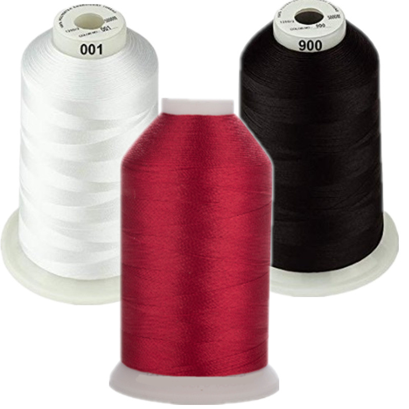 Embroidery Thread Polyester Crystal String Cotton Sewing Thread on Cone Size 5000