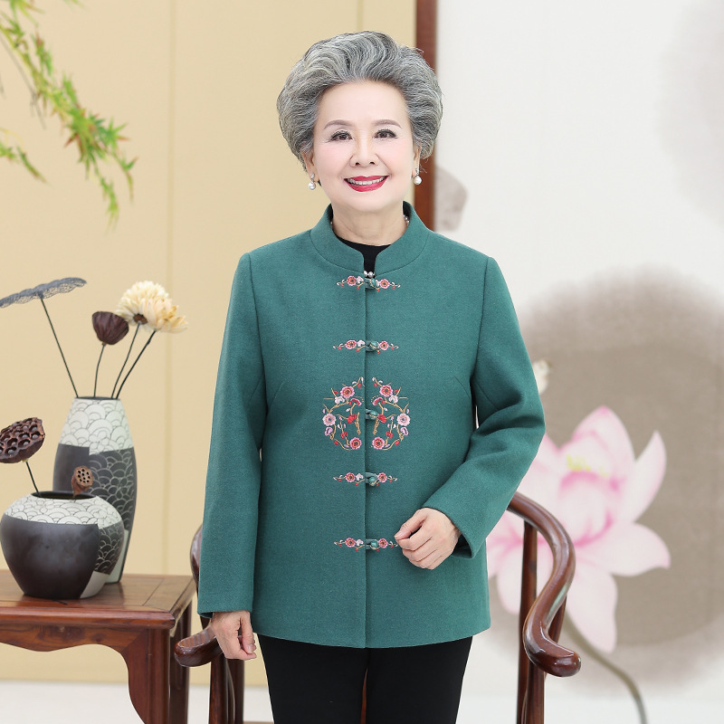 中老年女士唐装秋装图片