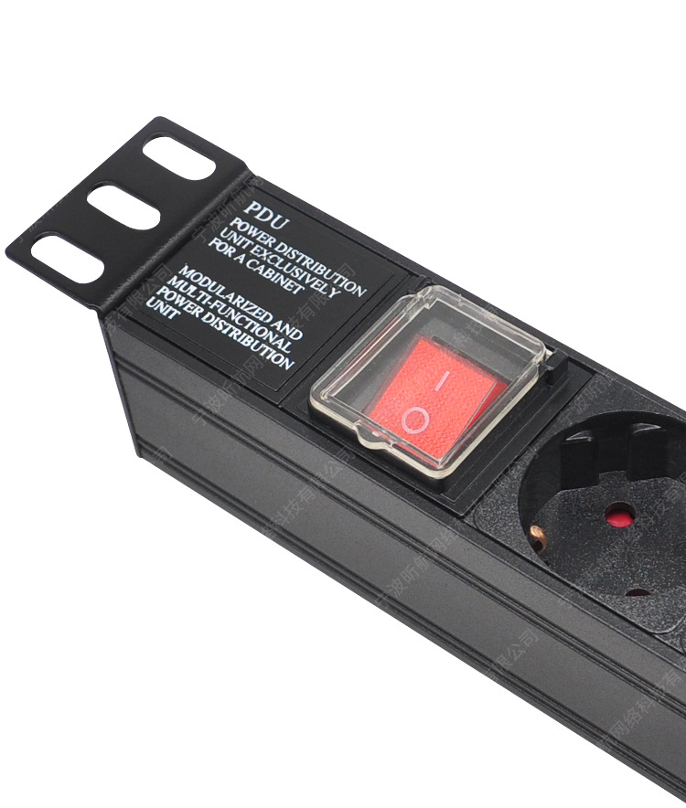 8位欧标pdu机柜电源插座欧式插座带双断开关19英寸机柜排插接线板