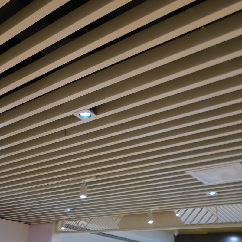 铝方通吊顶 木纹铝方通u型槽滚涂木纹方通集成吊顶铝方管木纹吊顶