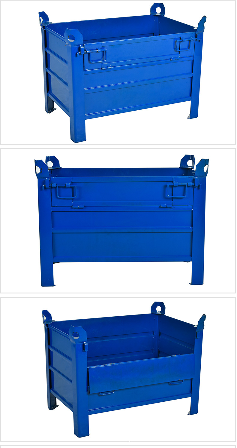 可堆式铁板箱金属箱铁皮箱金属周转箱定制废料箱蝴蝶笼固废铁皮箱