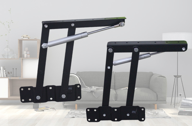 新款液压缓冲茶几升降器餐桌两用升降多功能家具五金配件折叠支架