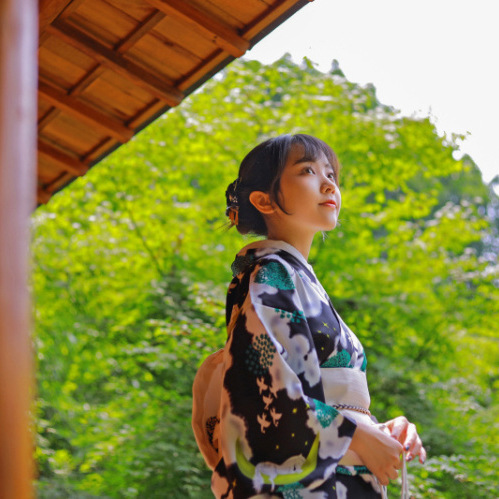 日本和服女正装改良和服便穿款圣诞主题摄影写真影视道具和服秋冬