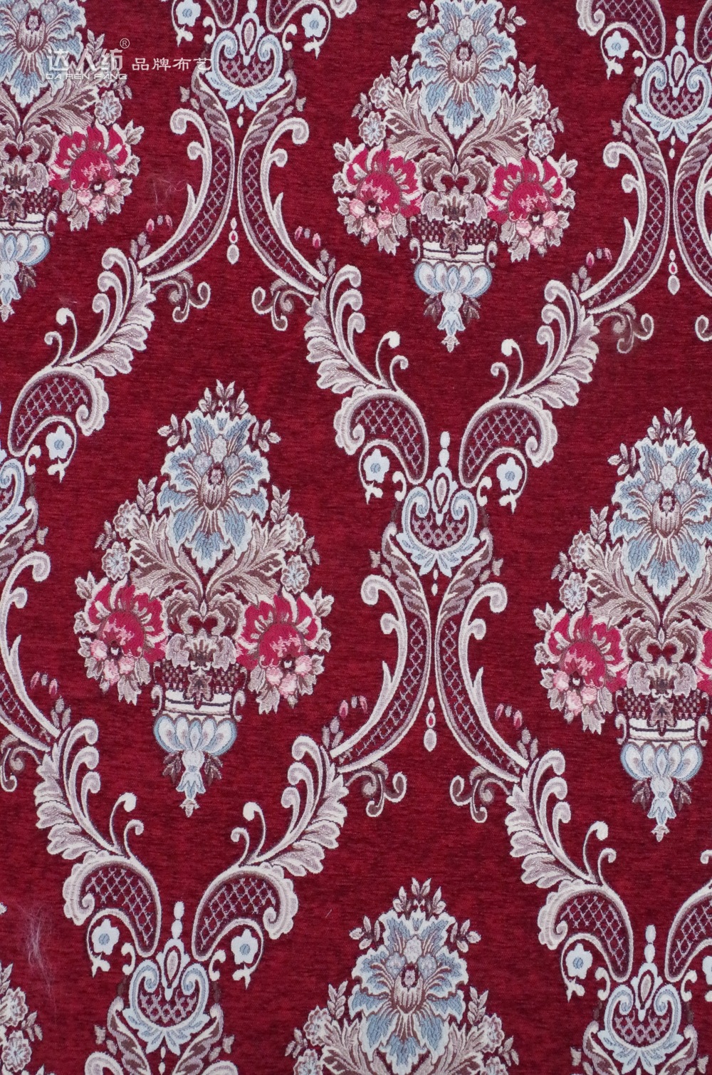 别墅客厅欧式花纹雪尼尔大提花窗帘布料成品雪尼尔欧式帘幔定制