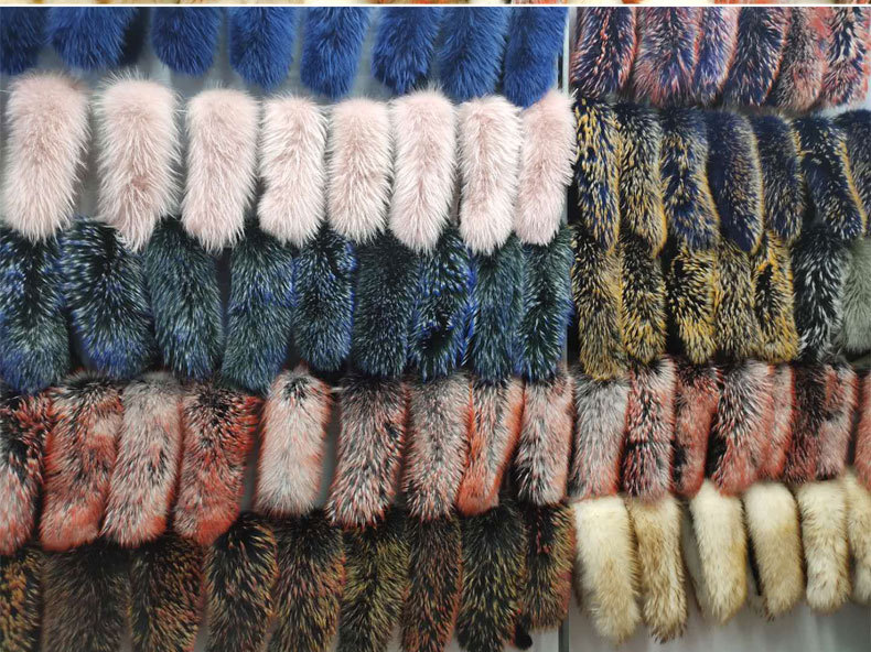 白貉子毛染色派克服毛领大衣毛毛领子真毛可染色支持打样定做尺寸