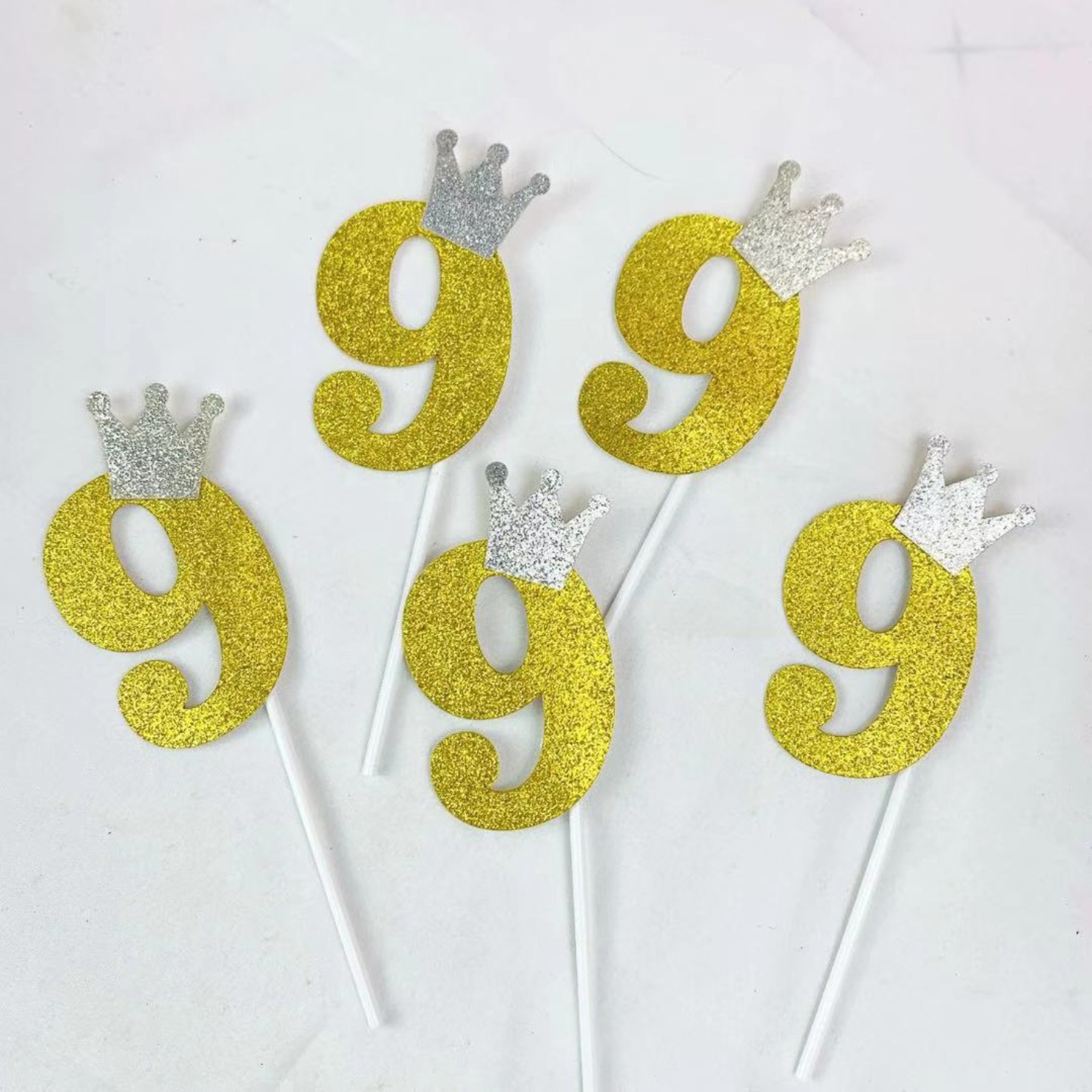 0123456789数字宝宝一周岁生日蛋糕装饰插牌烘焙纸杯插件插卡