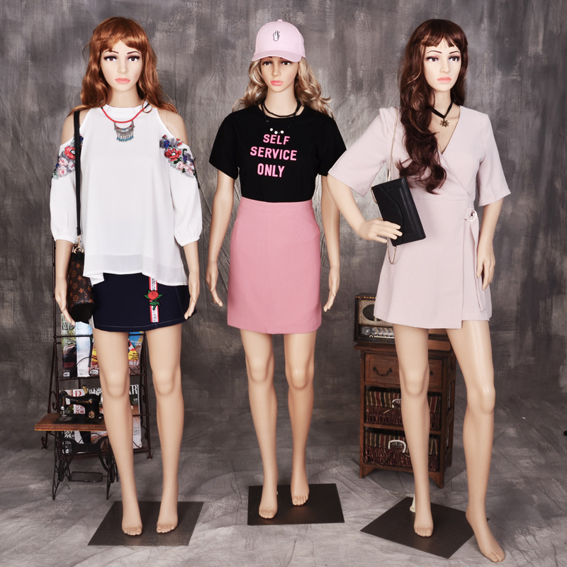 模特道具全身女pe肤色假橱窗展示婚纱塑料仿真女装人体 模特架