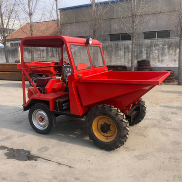 液压自卸柴油四轮车 建筑工地翻斗车 前卸式翻斗车砂浆运输车