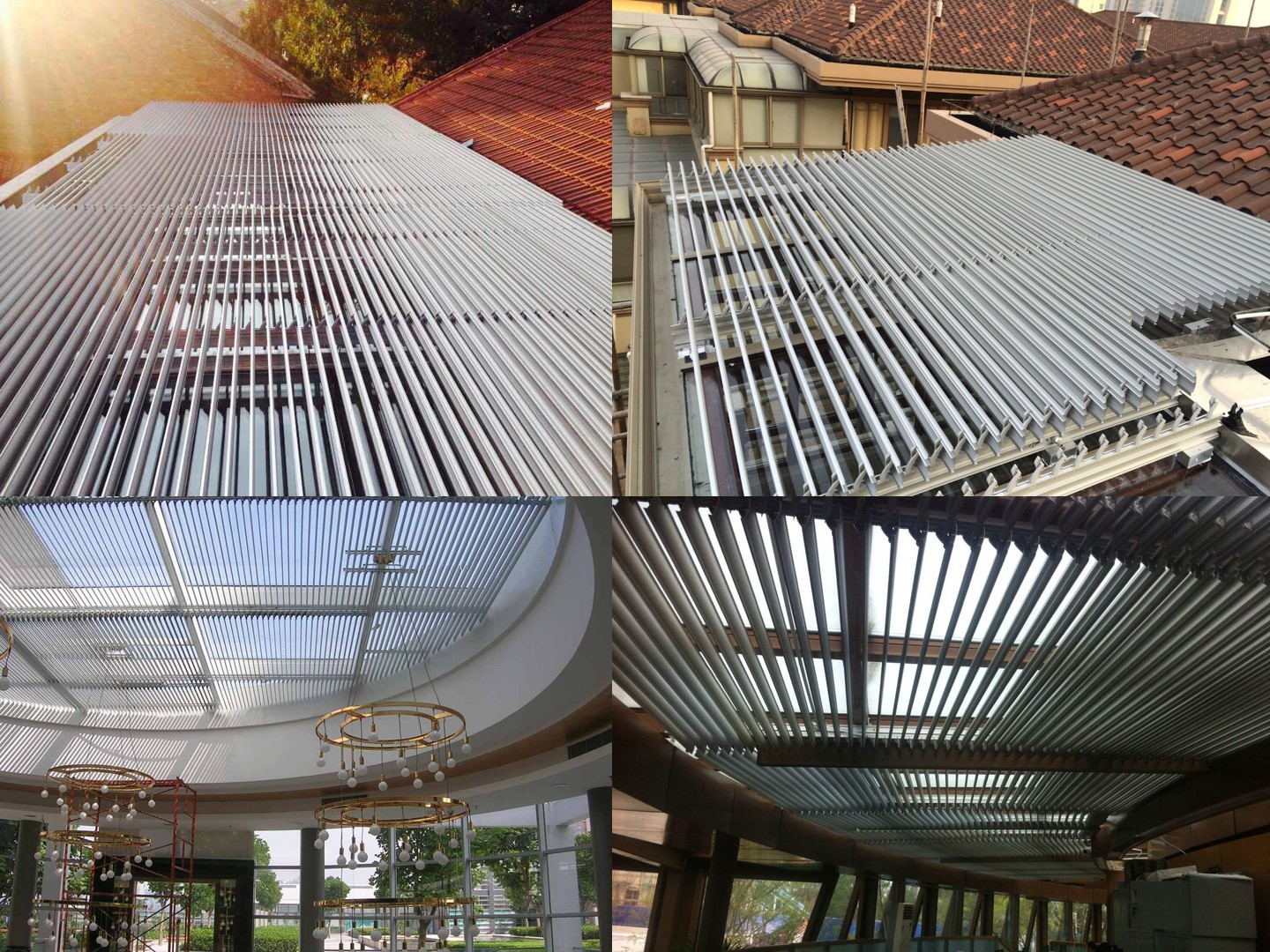 商场办公楼别墅采光顶天窗外遮阳电动智能遥控88e铝合金百叶天棚