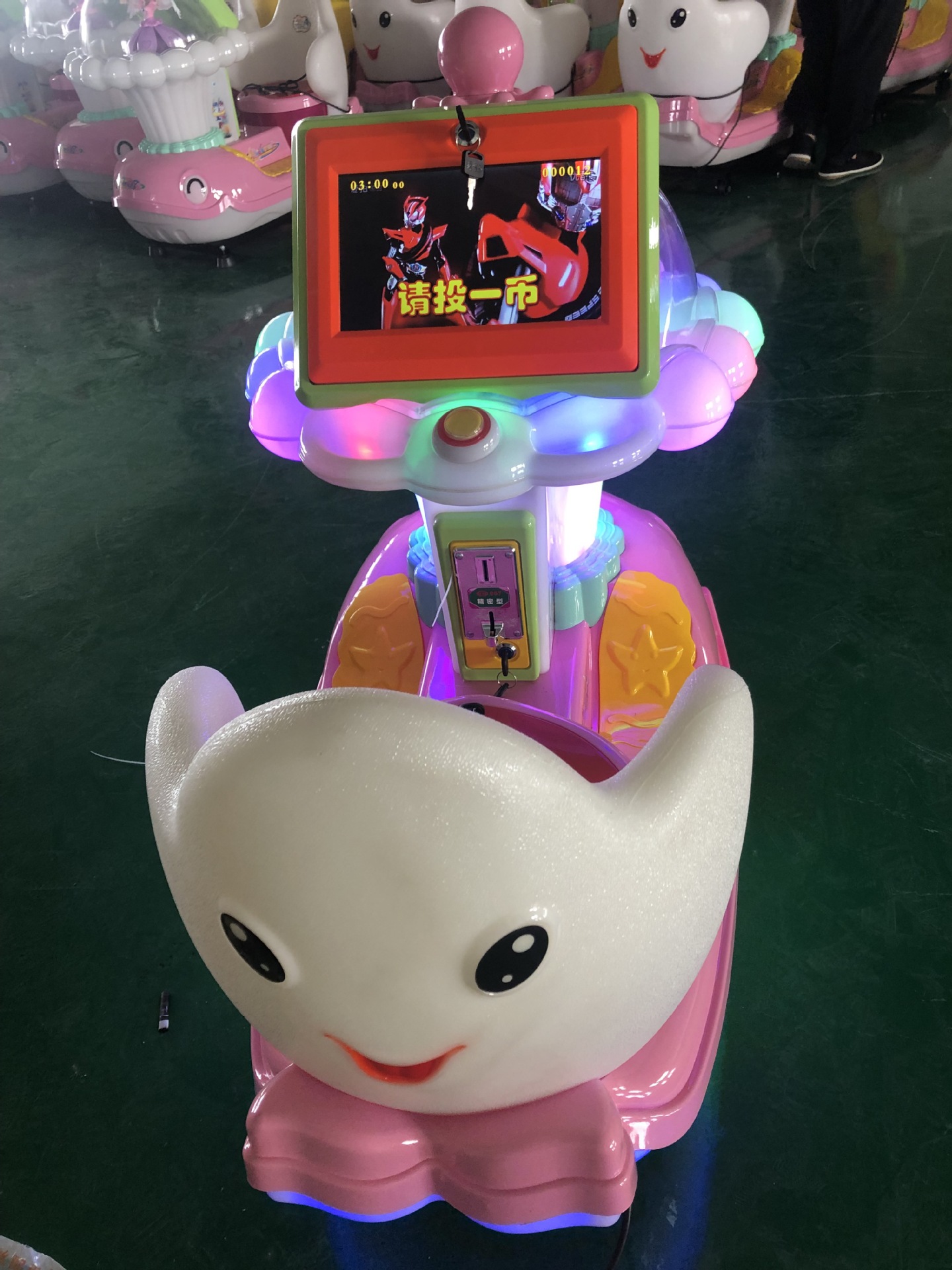 2022新款投币跷跷板摇摇车小猪mp5动画单人双人摇摆机扫码支付