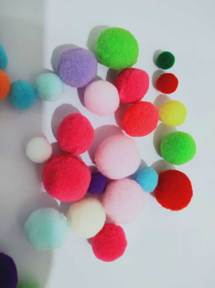 幼儿园手工diy小毛绒球 丙纶毛毛球 高弹丝毛绒球混色100个一包