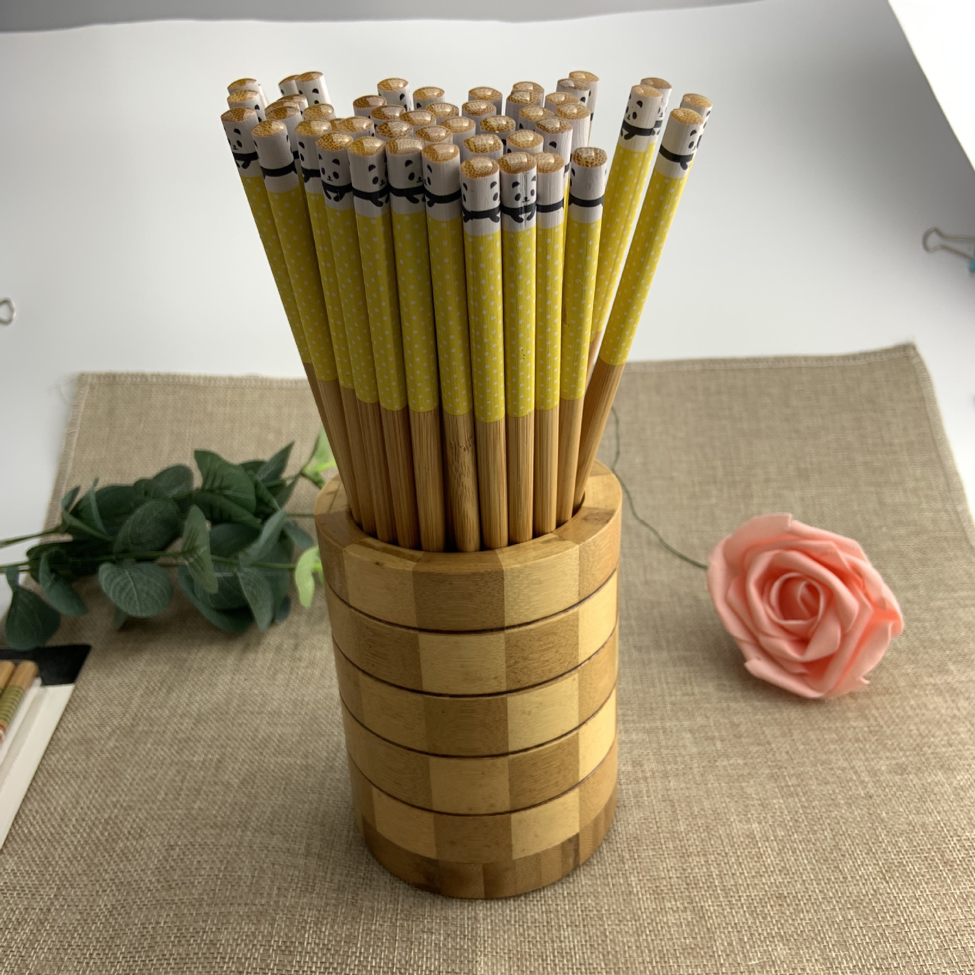 厂家批发印花竹筷礼盒装 日式熊猫头筷子礼盒装结婚回礼 现货供应