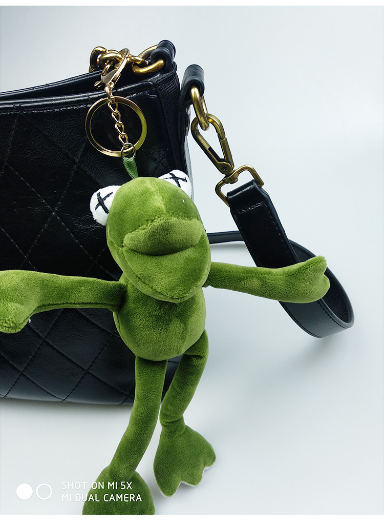 网红芝麻街长腿青蛙玩具 网红日系村上隆太阳花搞怪创意个性挂件
