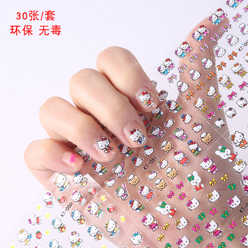 Cartoon Nail Stickers Cat Nail Sticker 3D Children's Nail Stickers Nail Sticker Nail Stickers Paper Nail Sticker Nail Stickers Paper Nail Decals