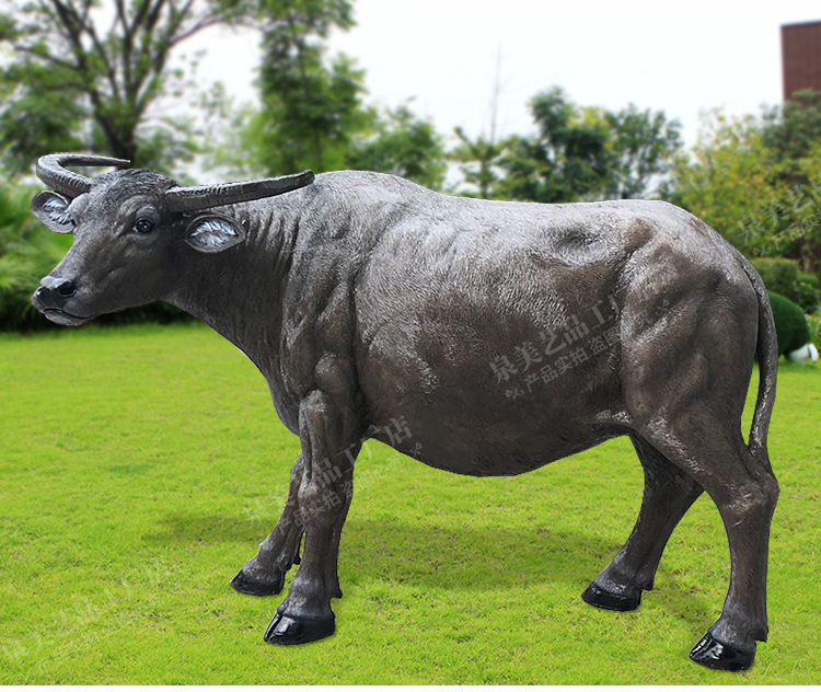 户外玻璃钢雕塑仿真动物模型水牛树脂摆件园林景观雕塑工艺品装饰
