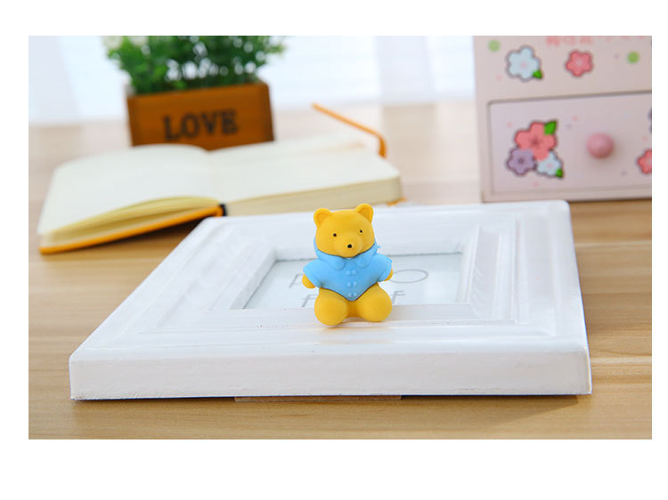黄色小熊动物立体橡皮擦 幼儿园小学生通用橡皮 礼物礼品文具奖品