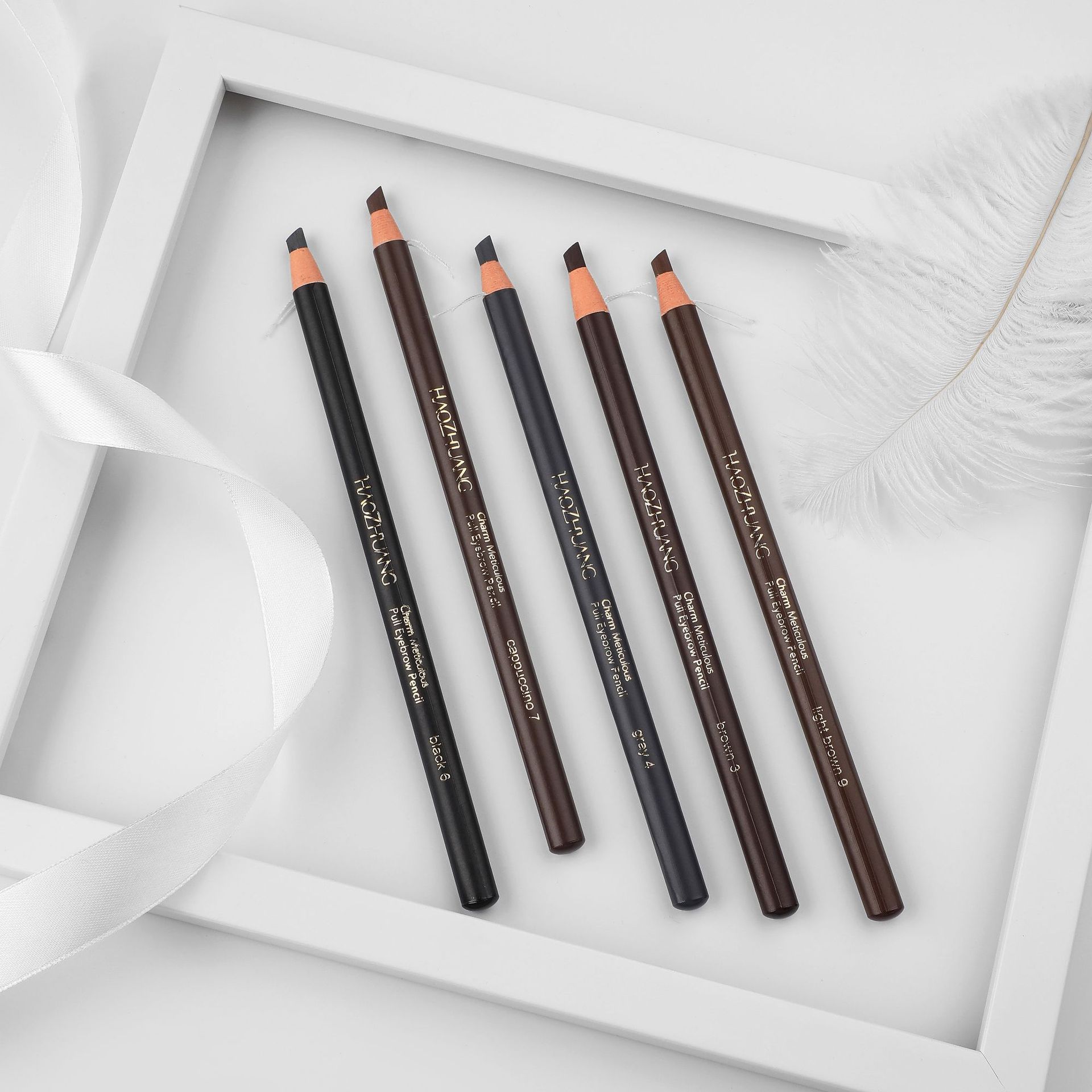 好妆砍刀拉线眉笔防水防汗不晕染自然持久化妆师初学者抖音网红