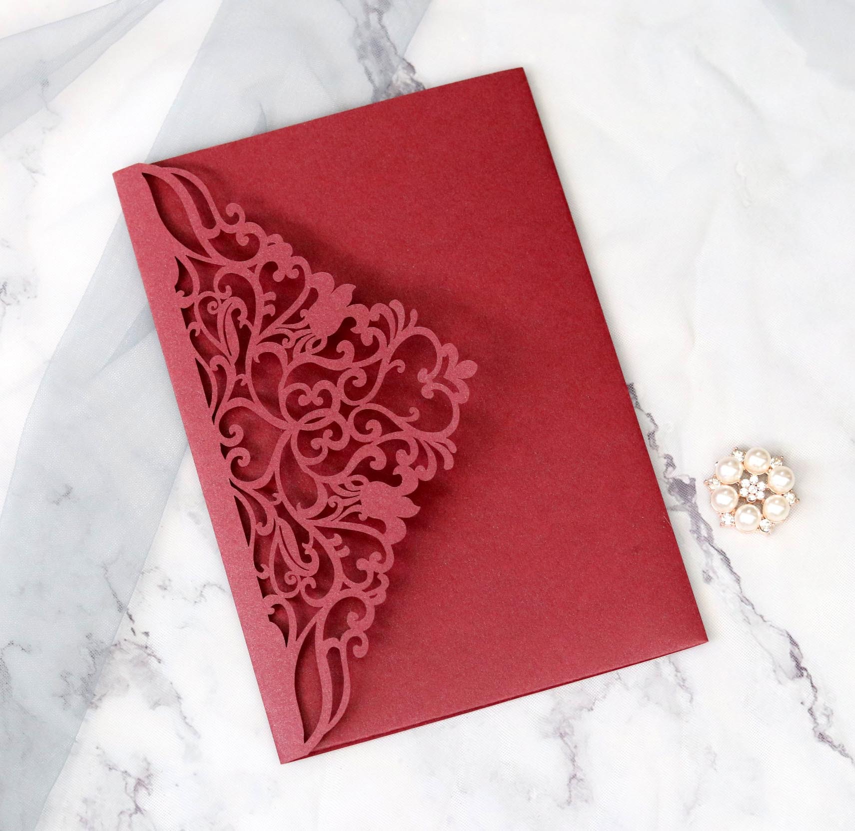 节日祝福贺卡 剪纸开业庆典邀请函 镭射镂空结婚卡 紫色请柬定制