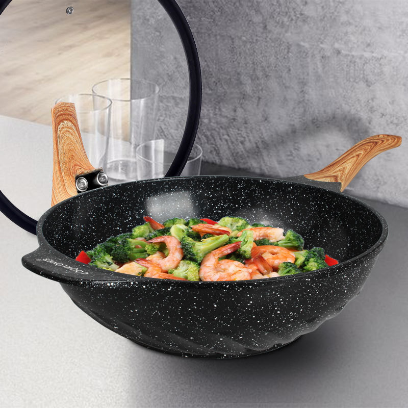 cooklover炒锅32厘米陶瓷涂层炒锅不粘锅平底锅炒菜锅具无油烟