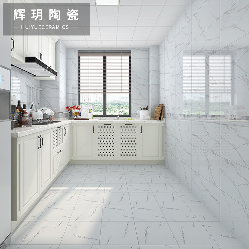 辉玥瓷砖 新款爵士白厨房卫生间墙砖 高档瓷片防水300*600内墙砖