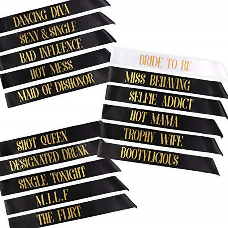 厂家直销单身派对套装bride to be肩带新娘bride tribe礼仪带套装