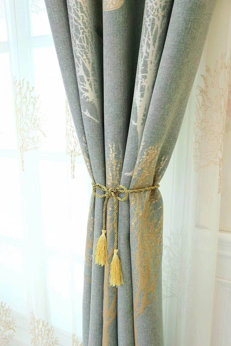 厂家直供新款窗帘布 棉质窗帘客厅提花窗帘布料宾馆提花窗帘批发