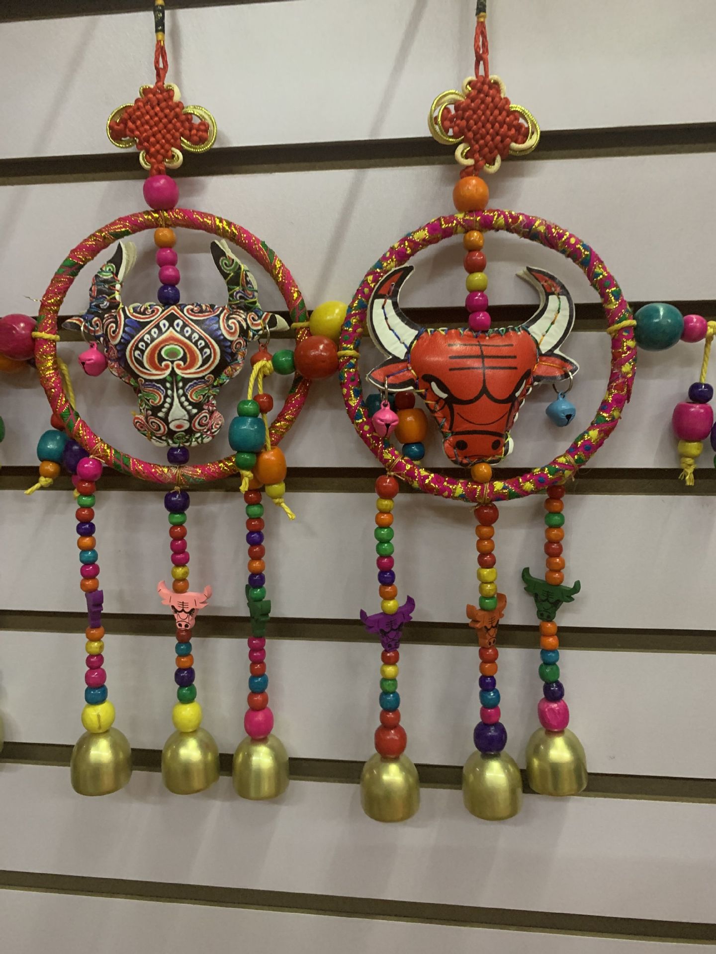 云南民族旅游手工艺品东巴风铃挂件 圈圈牛头三铃
