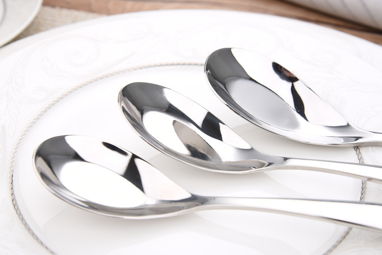 批发304不锈钢加厚平底勺 学生饭勺 幼儿园儿童勺子 可激光logo