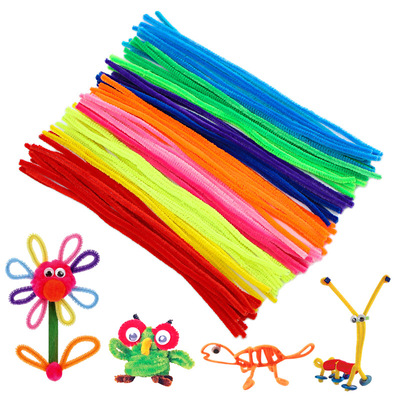 厂家直销涤纶毛条毛根扭扭棒创意儿童手工diy益智玩具绒条送教程