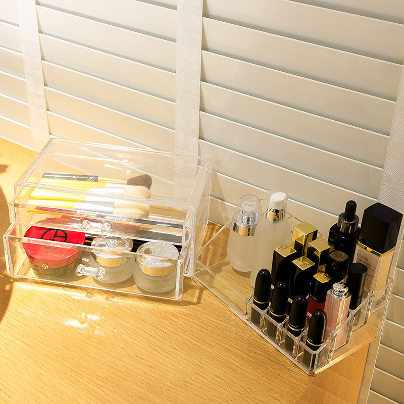 Mask Storage Box Acrylic Transparent Drawer Lipstick Skin Care Products Desktop Finishing Box Cosmetic Shelf