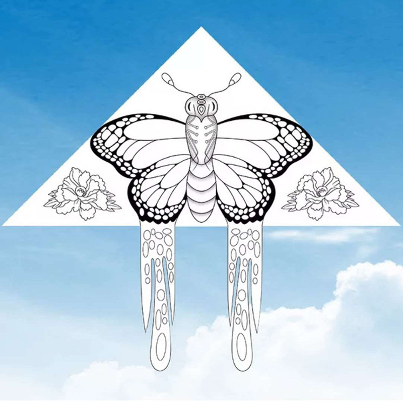 涂鸦手绘画风筝颜料 儿童幼儿园教学手工diy材料包自制风筝批发