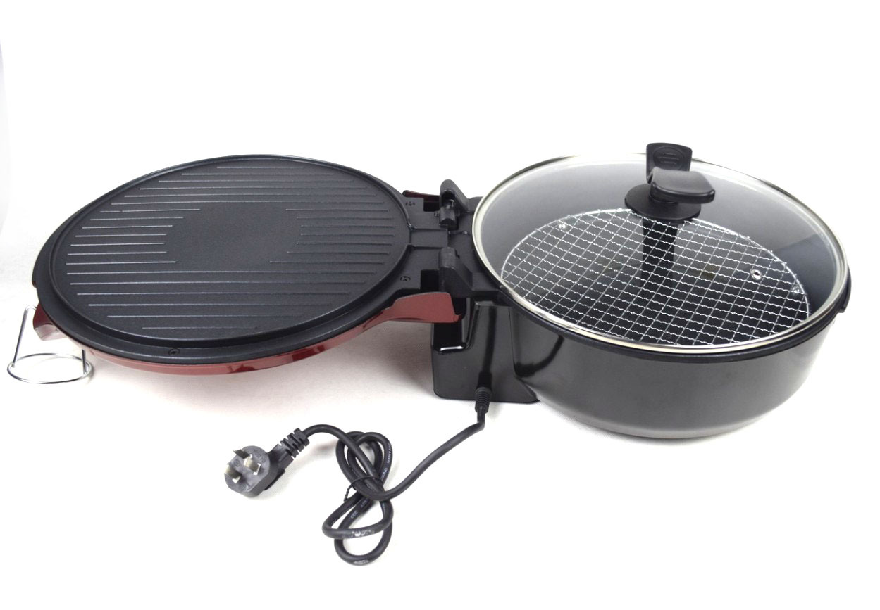 新款多功能涮烤煎炸多功能电饼铛烙饼锅电火锅涮锅煎饼机加深双面