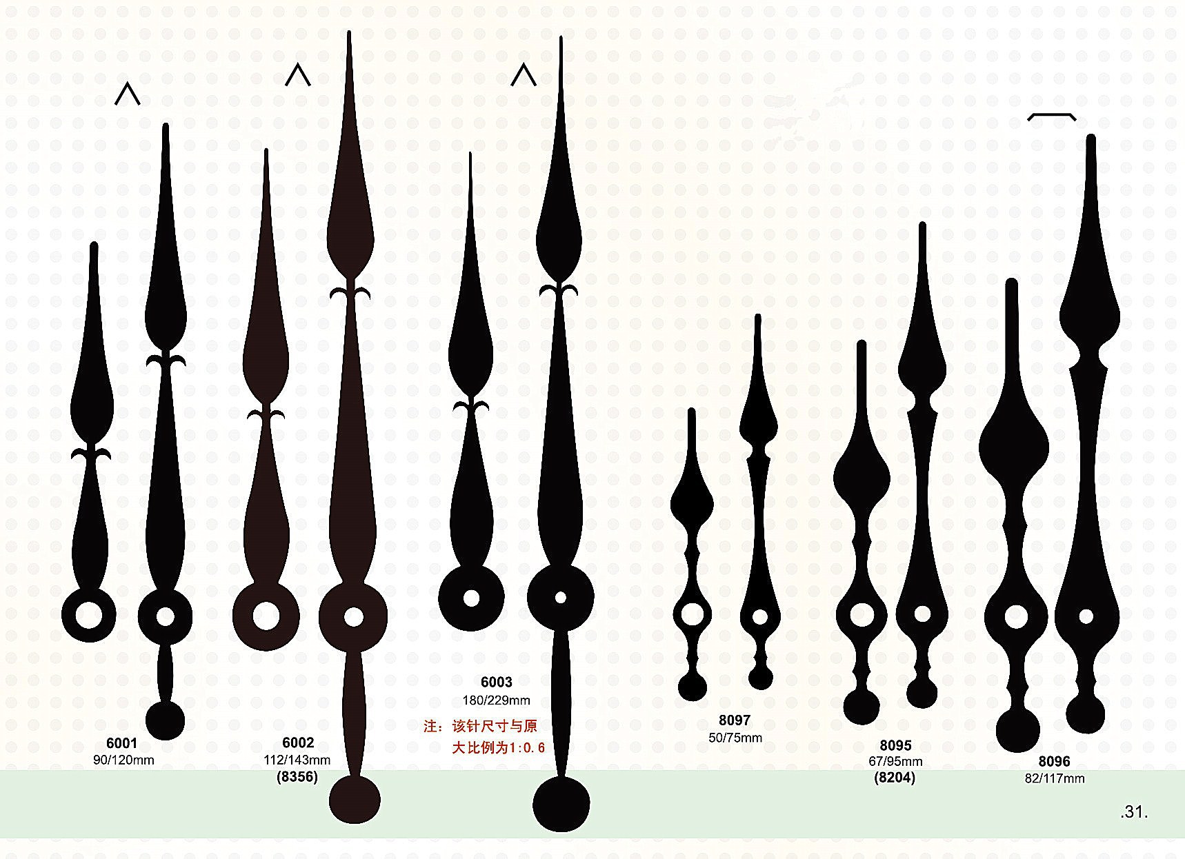 精工孔时分秒针挂钟diy指针机芯钟表五金钟针配件可独立包装普通