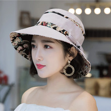 韩版帽子女春夏季太阳帽女户外防晒可折叠时尚布帽出游遮阳帽子