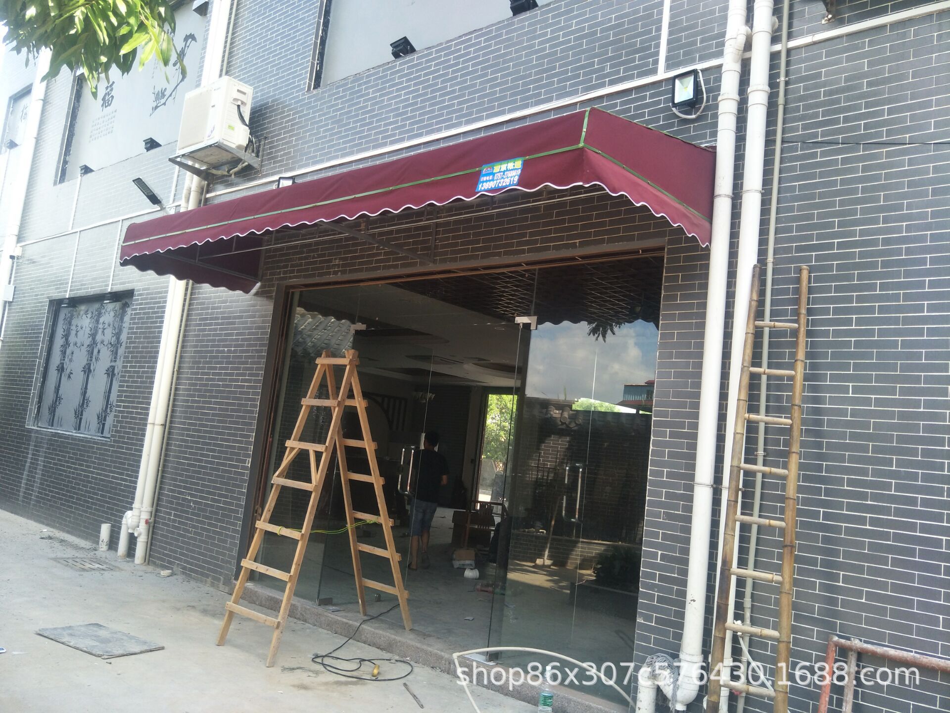 简易雨棚铺面门口窗口遮雨篷 阳台窗户遮阳防晒挡雨棚固定雨篷