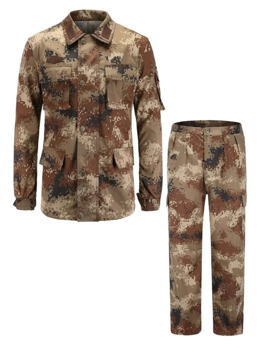 07式林地夏迷彩服套装男军训服丛林作训服大中学生民兵荒漠迷彩服