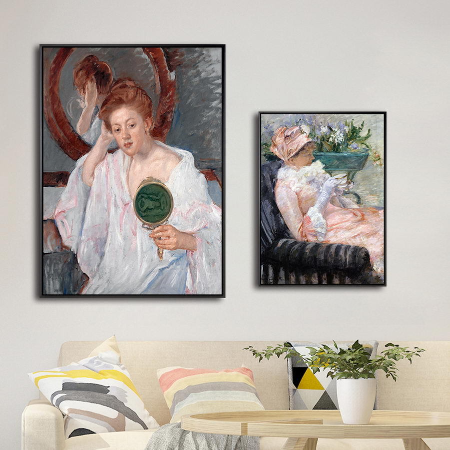 美国艺术微喷打印画芯定制玛丽卡萨特少女欧式古典人物风景画心