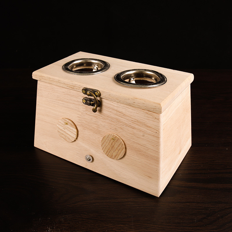 4cm加粗可调温艾条艾盒实木制随身灸大孔单孔木质艾灸盒仪器家用