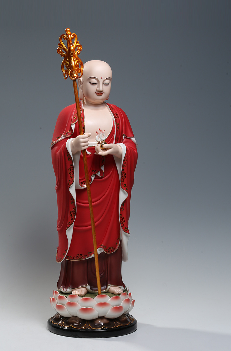 【上美】26吋立莲地藏王佛像站像家用供奉光头地藏菩萨像摆件陶瓷