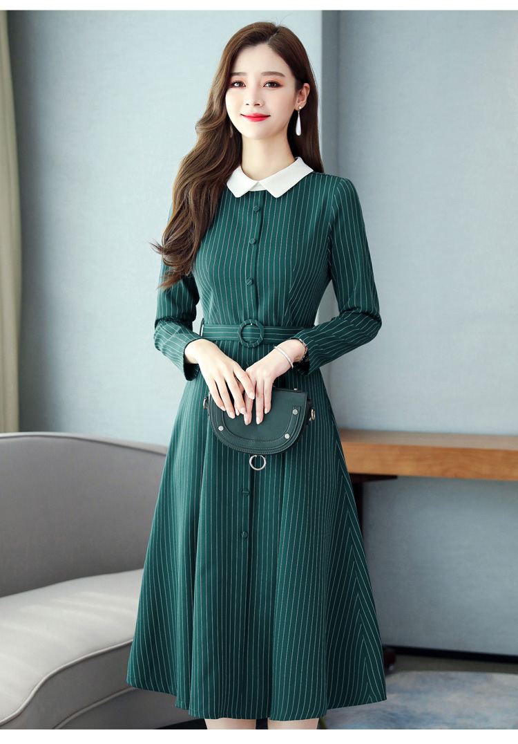 cq-myys1938新款2019秋装时尚条纹连衣裙tzf
