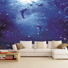 海底世界壁画海洋生物珊瑚深海鱼海星水族馆鱼缸背景墙装饰墙纸布