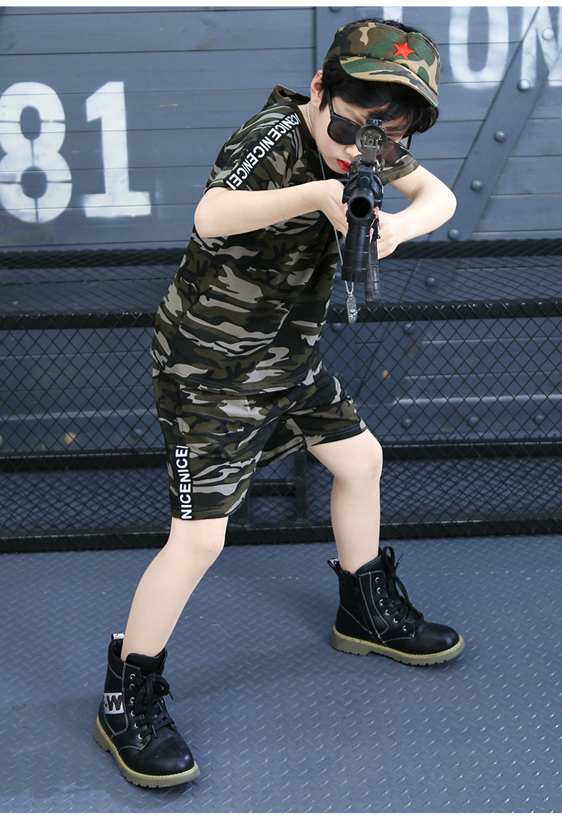 男童夏季迷彩服2020新款套装儿童韩版童装军装中大童短袖军训服装