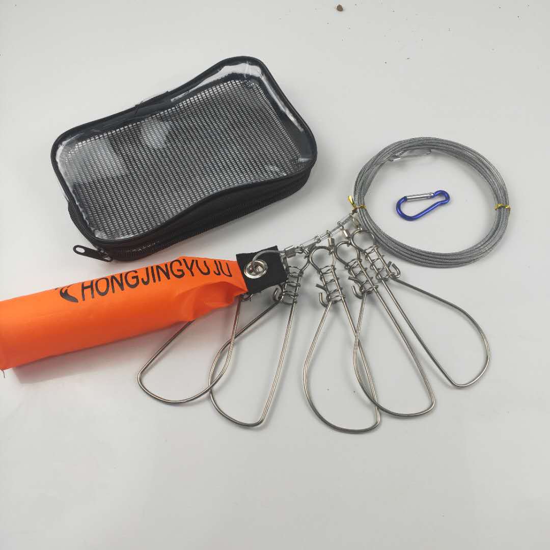 鱼锁 路亚锁鱼扣 鱼锁活鱼扣 不锈钢路亚鱼锁 带浮力棒 渔具批发