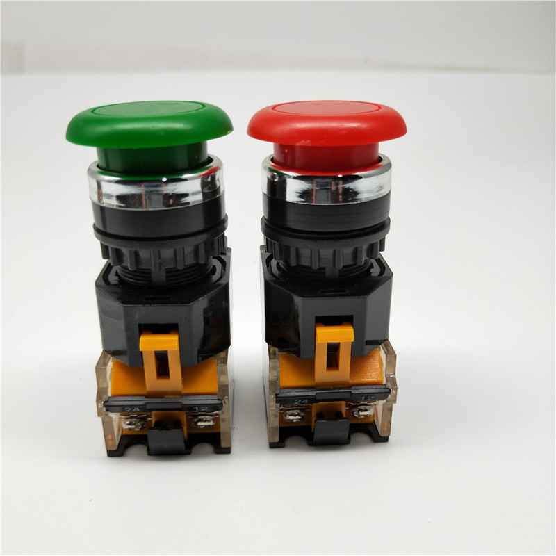 铜件银点森奥蘑菇头自复位点动按钮开关la3811m203209b10a