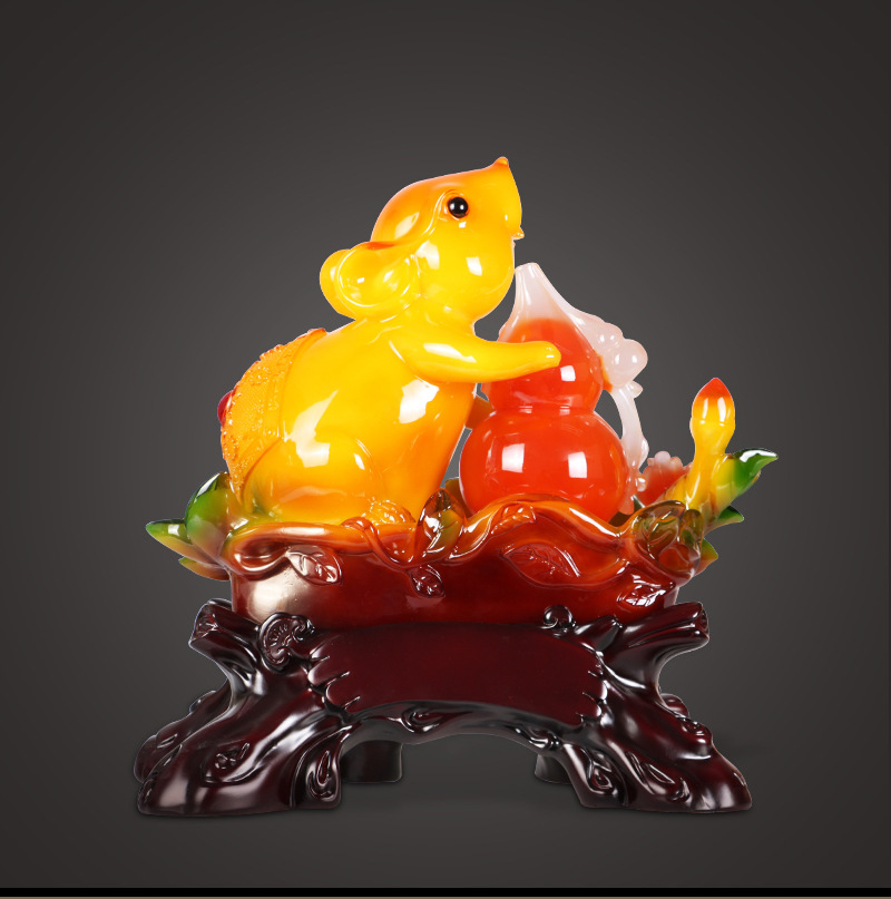 雅信仿玉招财鼠摆件生肖鼠年锦鼠纳福公司银行保险礼品采购送客户