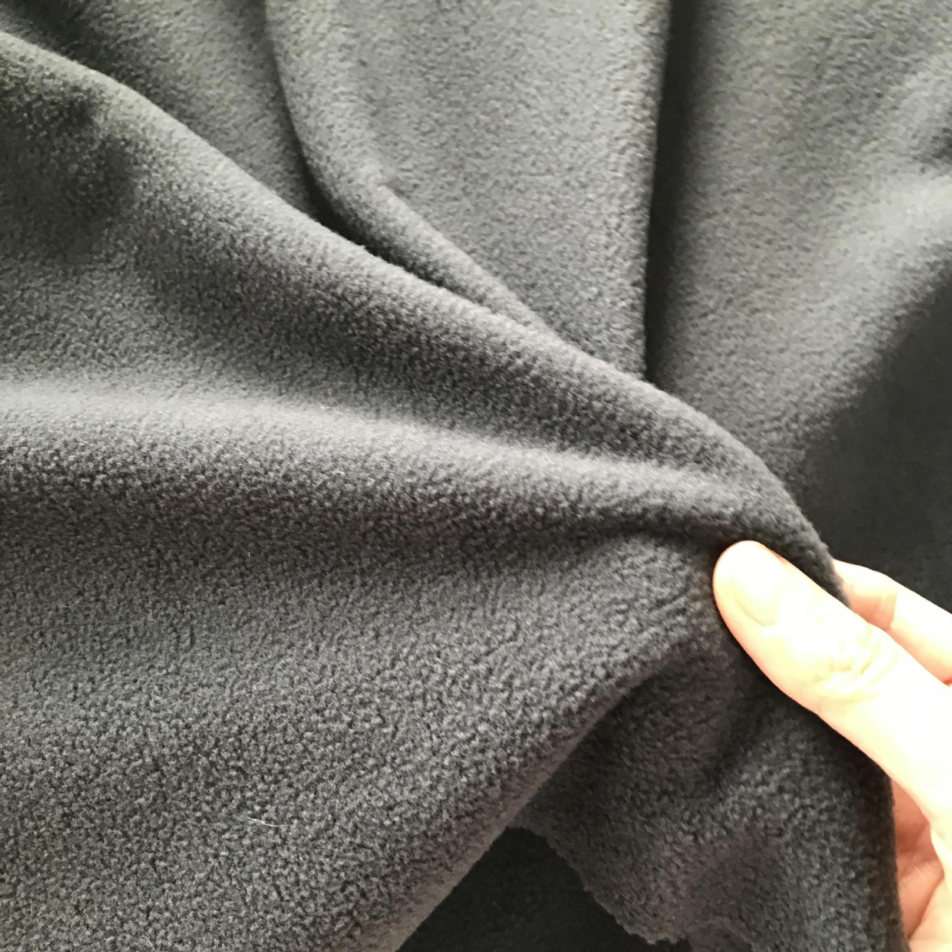 厂家100d/144f 280gsm双面素色摇粒绒双刷双摇 户外毯子服装面料