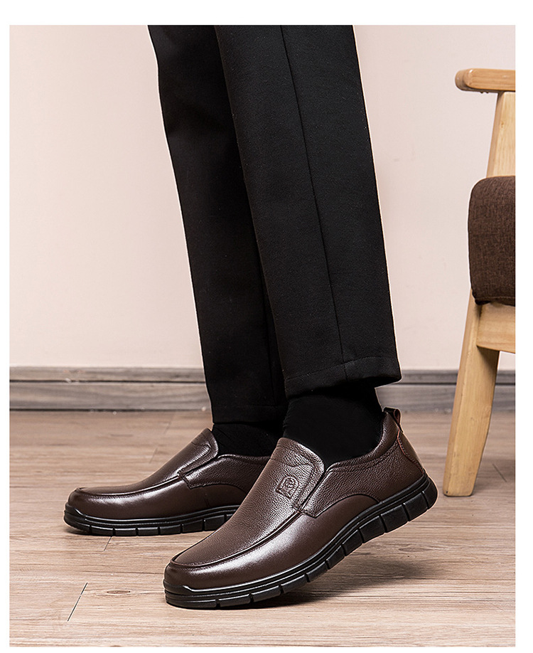 老人头春夏中老年休闲鞋男士商务软底皮鞋真皮爷爷爸爸鞋代理代发